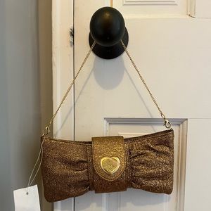 Lovcat Gold Evening Small Shoulder Bag/Clutch - NEW WITH TAGS/NEVER WORN